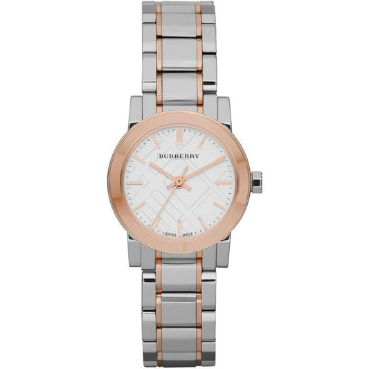 Burberry The City Silver Dial Two Tone Steel Strap Watch for Women - BU9205