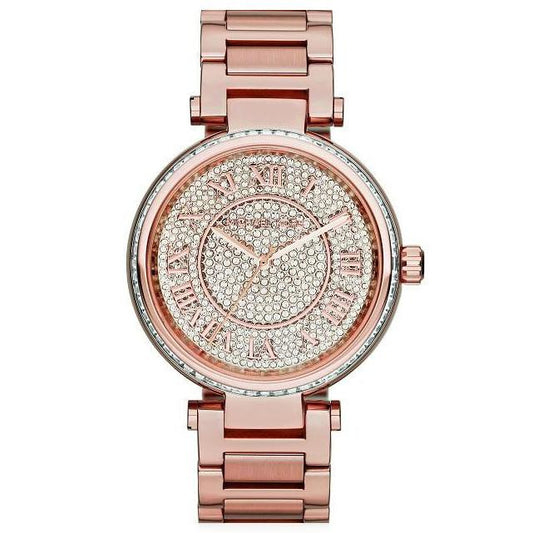 Michael Kors Skylar Rose Gold Dial Rose Gold Steel Strap Watch for Women - MK5868