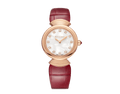 Bvlgari Divas Dream Diamonds Mother of Pearl Dial Red Leather Strap Watch for Women - DREAM102840