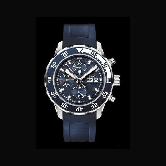 IWC Aquatimer Chronograph Blue Dial Blue Rubber Strap Watch for Men - IW376711