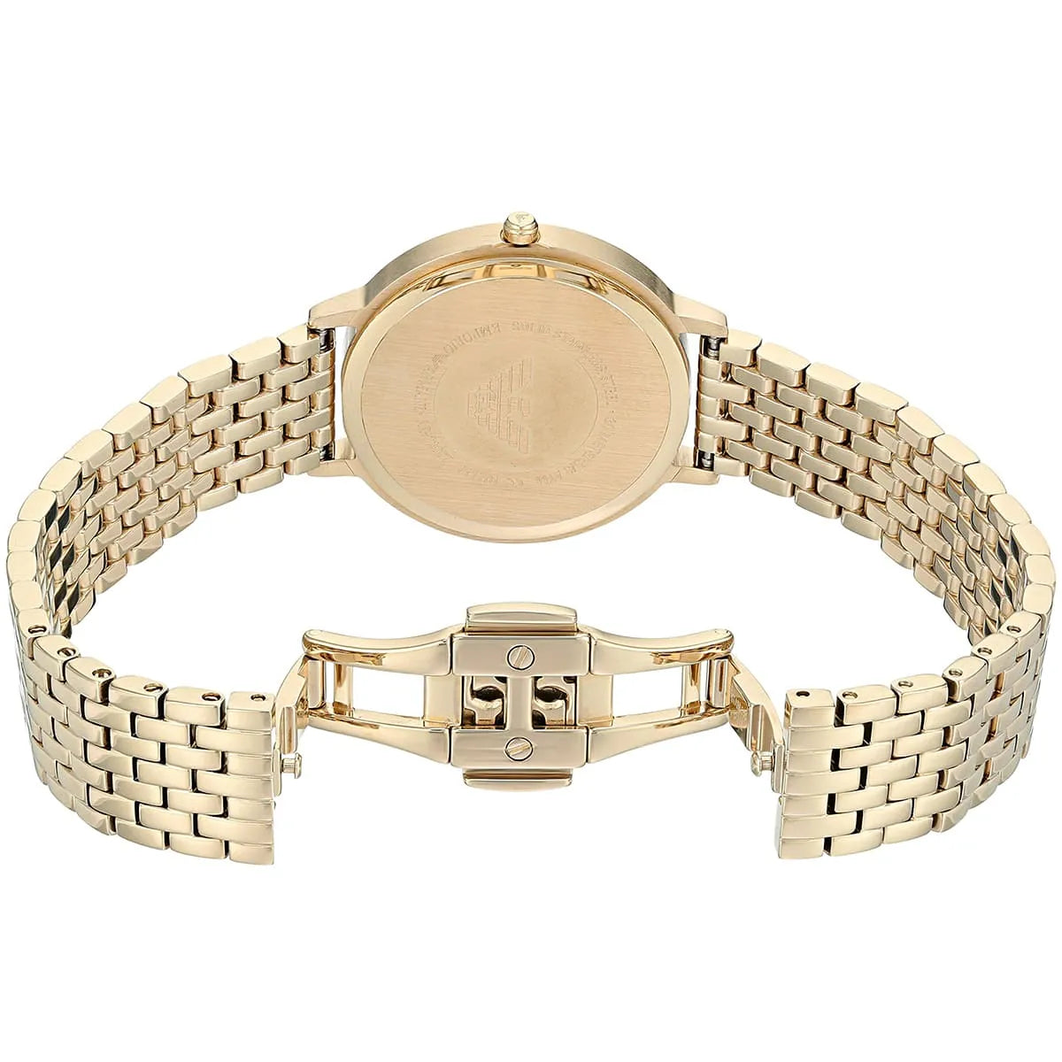 Emporio Armani Dress Analog Mother of Pearl Dial Gold Steel Strap Watch For Women - AR11007