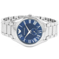 Emporio Armani Valente Quartz Blue Dial Silver Steel Strap Watch For Men - AR11085