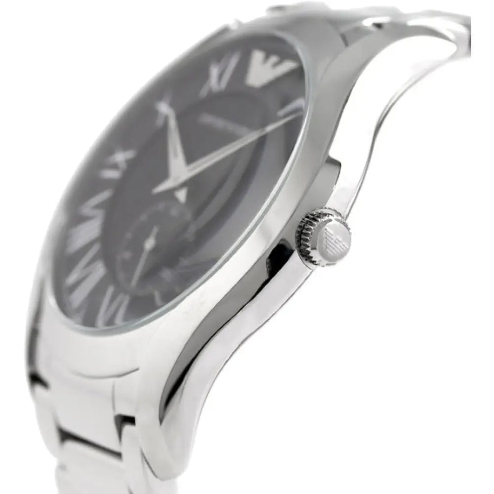 Emporio Armani Valente Quartz Black Dial Silver Steel Strap Watch For Men - AR11086