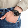 Emporio Armani Luigi Quartz Chronograph Black Dial Green Mesh Bracelet Watch For Men - AR11115