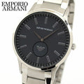 Emporio Armani Renato Quartz Black Dial Silver Steel Strap  Watch For Men - AR11118