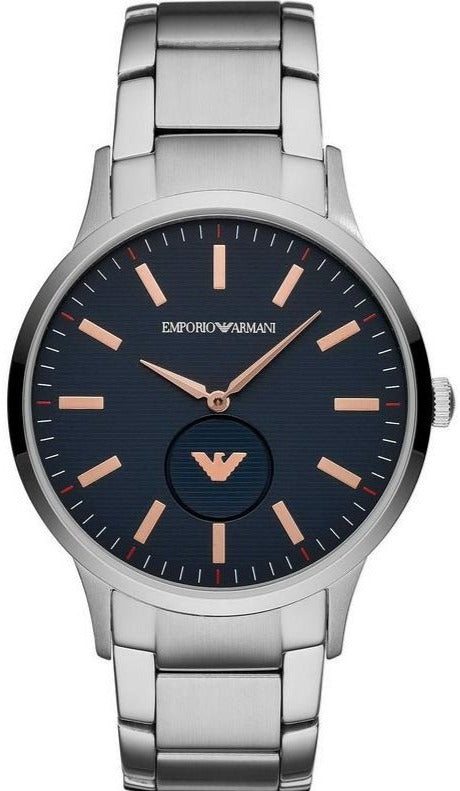 Emporio Armani Renato Blue Dial Silver Steel Strap Watch For Men - AR11137