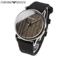 Emporio Armani Luigi Analog Brown Dial Black Leather Strap Watch For Men - AR11156