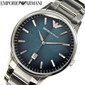 Emporio Armani Renato Quartz Blue Dial Silver Steel Strap Watch For Men - AR11182