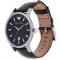 Emporio Armani Renato Analog Black Dial Black Leather Strap Watch For Men - AR11186