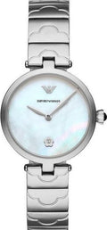 Emporio Armani Mother of Pearl Dial Silver Steel Strap Watch For Women - AR11235