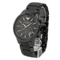 Emporio Armani Ceramica Chronograph Black Dial Black Steel Strap Watch For Men - AR1451