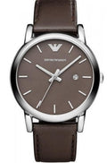 Emporio Armani Classic Quartz Brown Dial Brown Leather Strap Watch For Men - AR1729