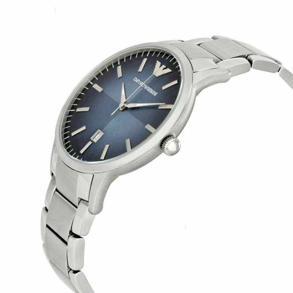 Emporio Armani Renato Blue Dial Silver Steel Strap Watch For Men - AR2472