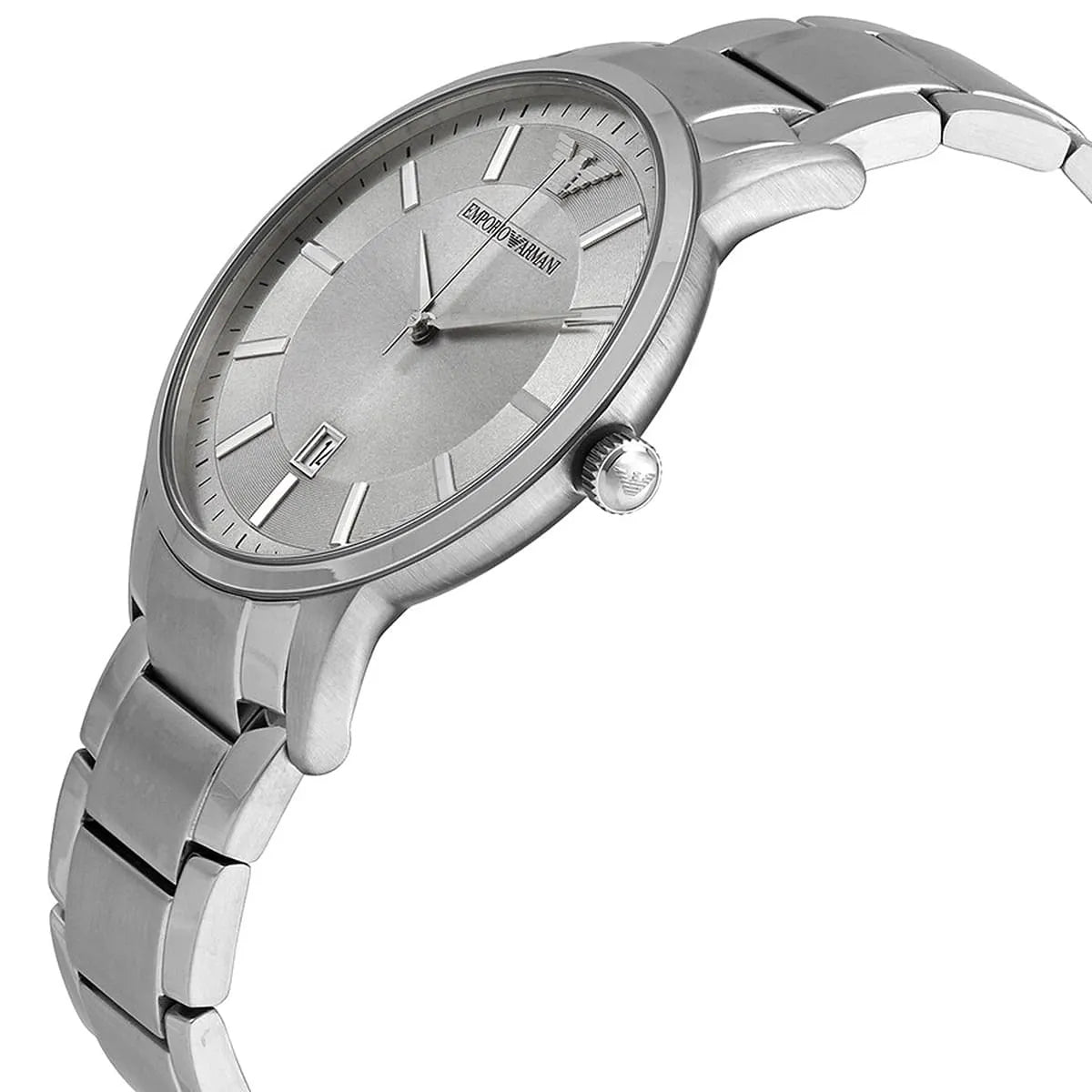 Emporio Armani Classic Quartz Silver Dial Silver Steel Strap Watch For Men - AR2478