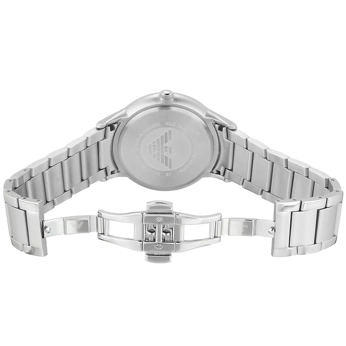 Emporio Armani Classic Quartz Silver Dial Silver Steel Strap Watch For Men - AR2478