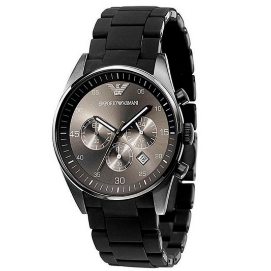 Emporio Armani Sportivo Chronograph Black Dial Black Stainless Steel Watch For Men - AR5889