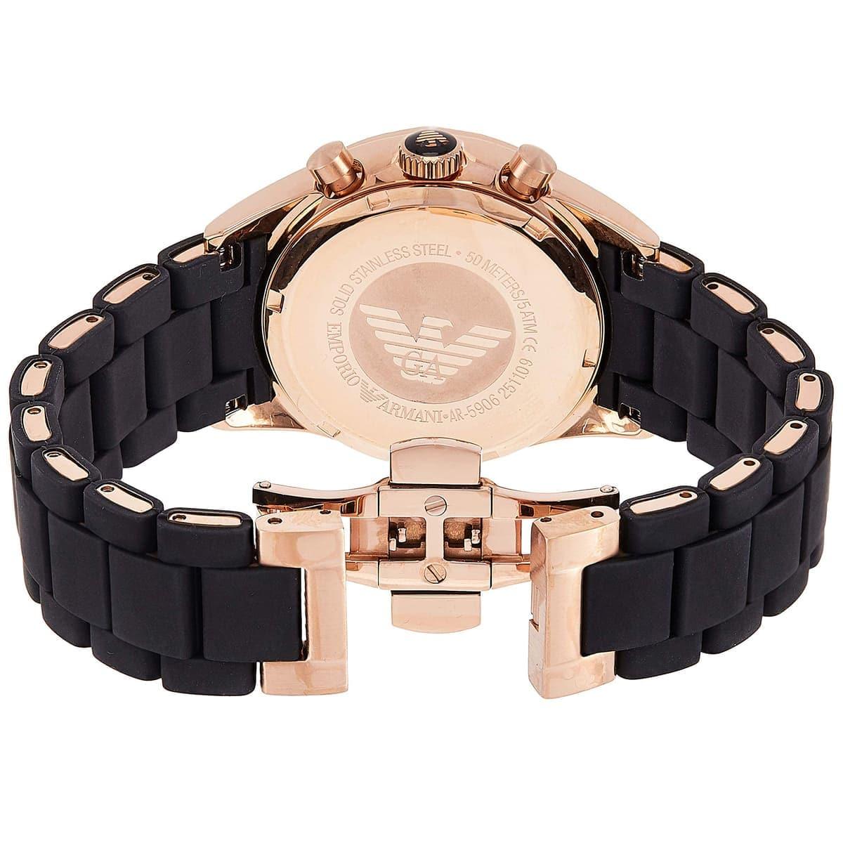 Emporio Armani Sportivo Black Dial Black Steel Strap Watch For Women - AR5906