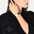 Emporio Armani Kappa Mother of Pearl Dial Black Leather Strap Watch For Women - AR80011