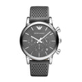 Emporio Armani Luigi Chronograph Quartz Grey Dial Grey Leather Strap Watch For Men - AR1735