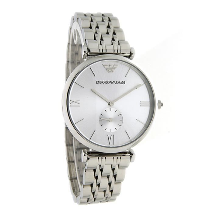 Emporio Armani Classic Silver Dial Silver Steel Strap Watch For Men - AR1819