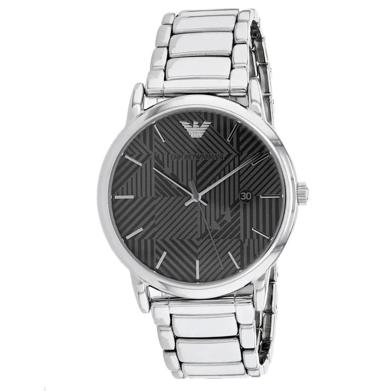 Emporio Armani Classic Quartz Grey Dial Silver Steel Strap Watch For Men - AR11134