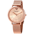 Emporio Armani Kappa Quartz Pink Dial Pink Mesh Bracelet Watch For Women - AR11129