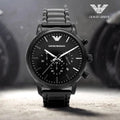 Emporio Armani Luigi Chronograph Black Dial Black Steel Strap Watch For Men - AR1895