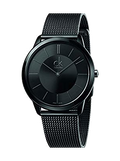 Calvin Klein Minimal Black Dial Black Mesh Bracelet Watch for Men - K3M224B1