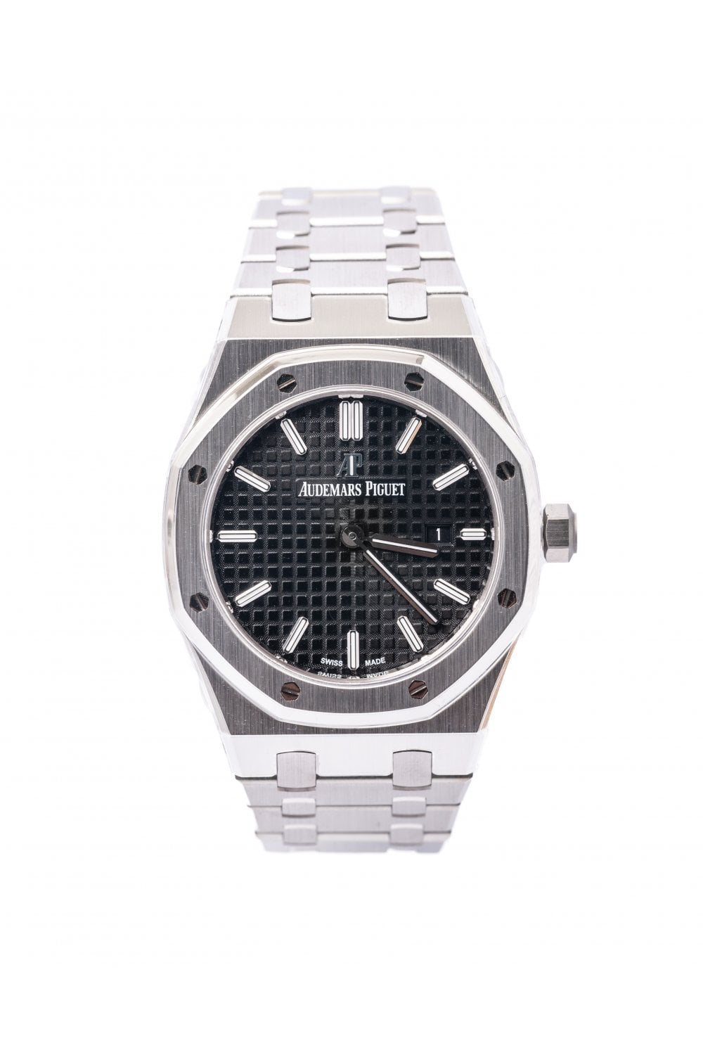 Audemars Piguet Royal Oak Quartz Black Dial Silver Steel Strap Watch for Women - 67650ST.OO.1261ST.01