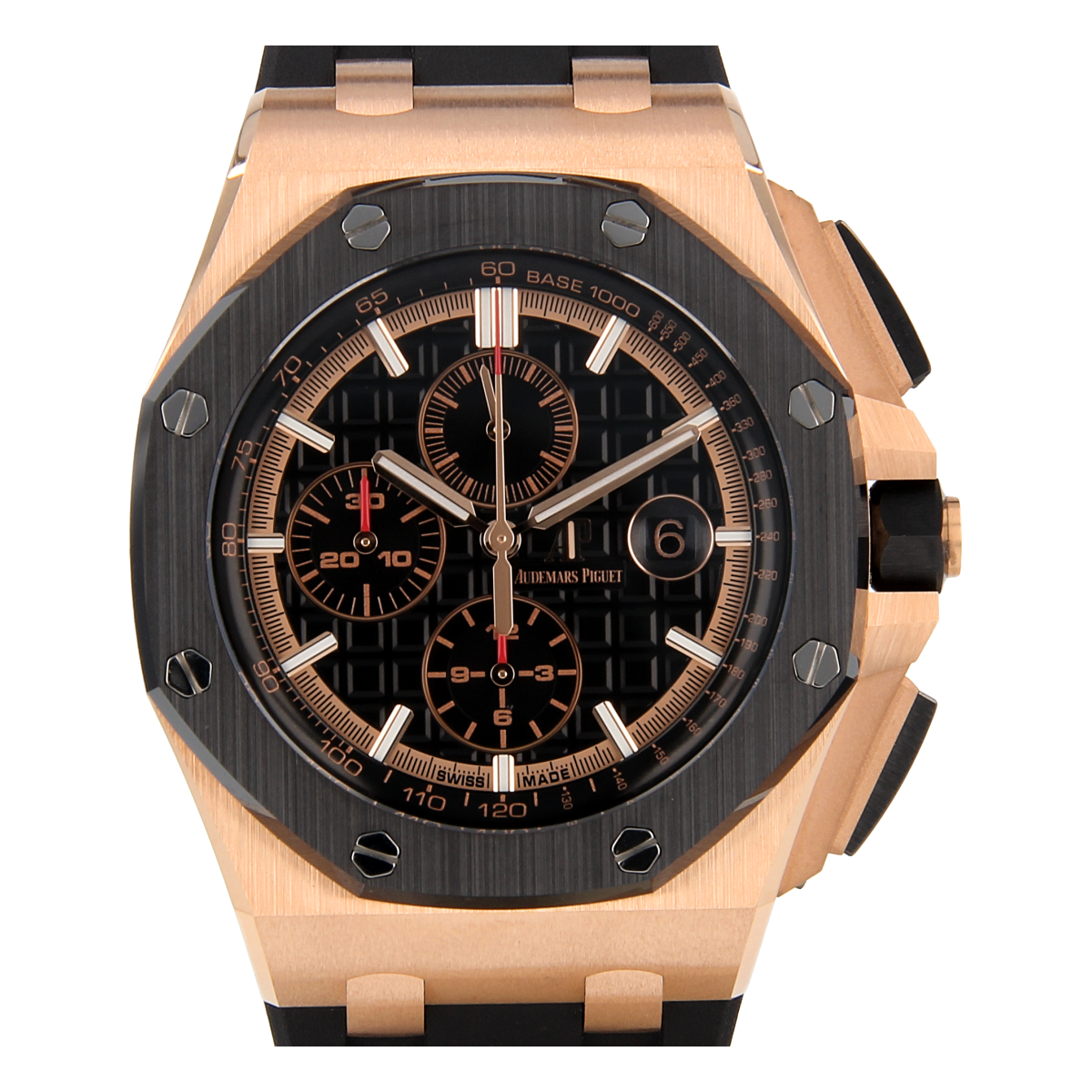 Audemars Piguet Royal Oak Offshore Chronograph Black Dial Black Rubber Strap Watch for Men - 26401RO.OO.A002CA.02