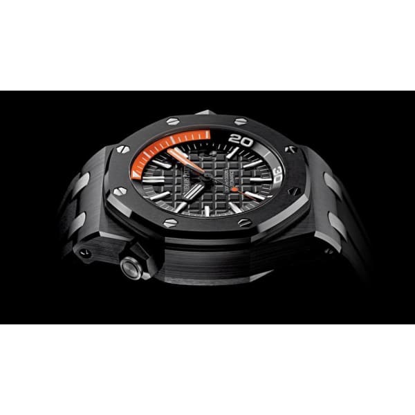 Audemars Piguet Royal Oak Offshore Diver Black Dial Black Rubber Strap Watch for Men - 15707CE.OO.A002CA.01