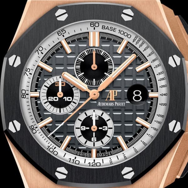 Audemars Piguet Royal Oak Offshore Chronograph Grey Dial Black Rubber Strap Watch for Men - 26416RO.OO.A002CA.01