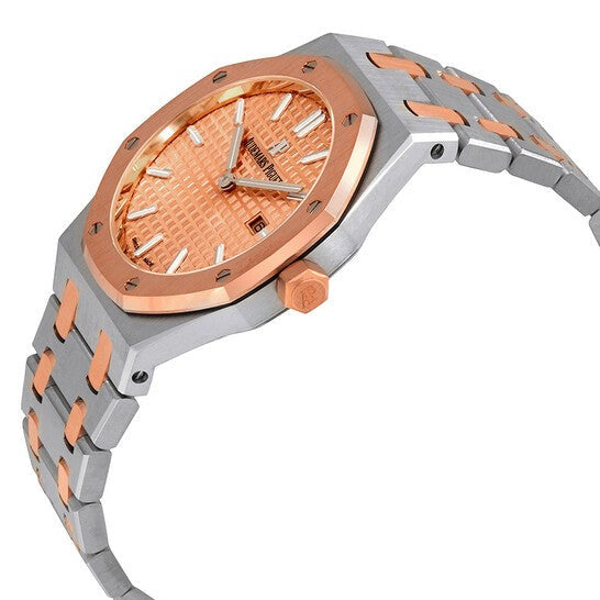 Audemars Piguet Royal Oak Quartz 18K Pink Gold Dial Two Tone Steel Strap Watch for Women - 67650SR.OO.1261SR.01