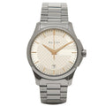 Gucci G Timeless Quartz Silver Dial Silver Steel Strap Unisex Watch - YA126442