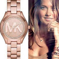 Michael Kors Slim Runway Rose Gold Dial Rose Gold Steel Strap Watch for Women - MK3549