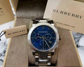 Burberry The City Blue Dial Silver Steel Strap Watch for Men - BU9363