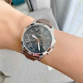 Fossil Grant Chronograph Black Dial Brown Leather Strap Watch for Men - FS4813