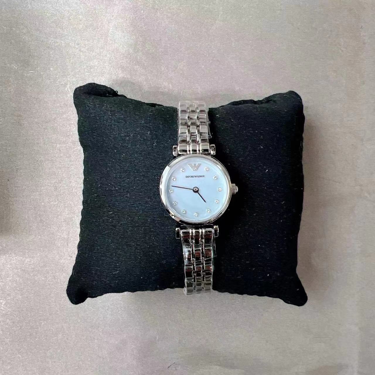 Emporio Armani Gianni T Bar Blue Dial Silver Steel Strap Watch For Women - AR1961