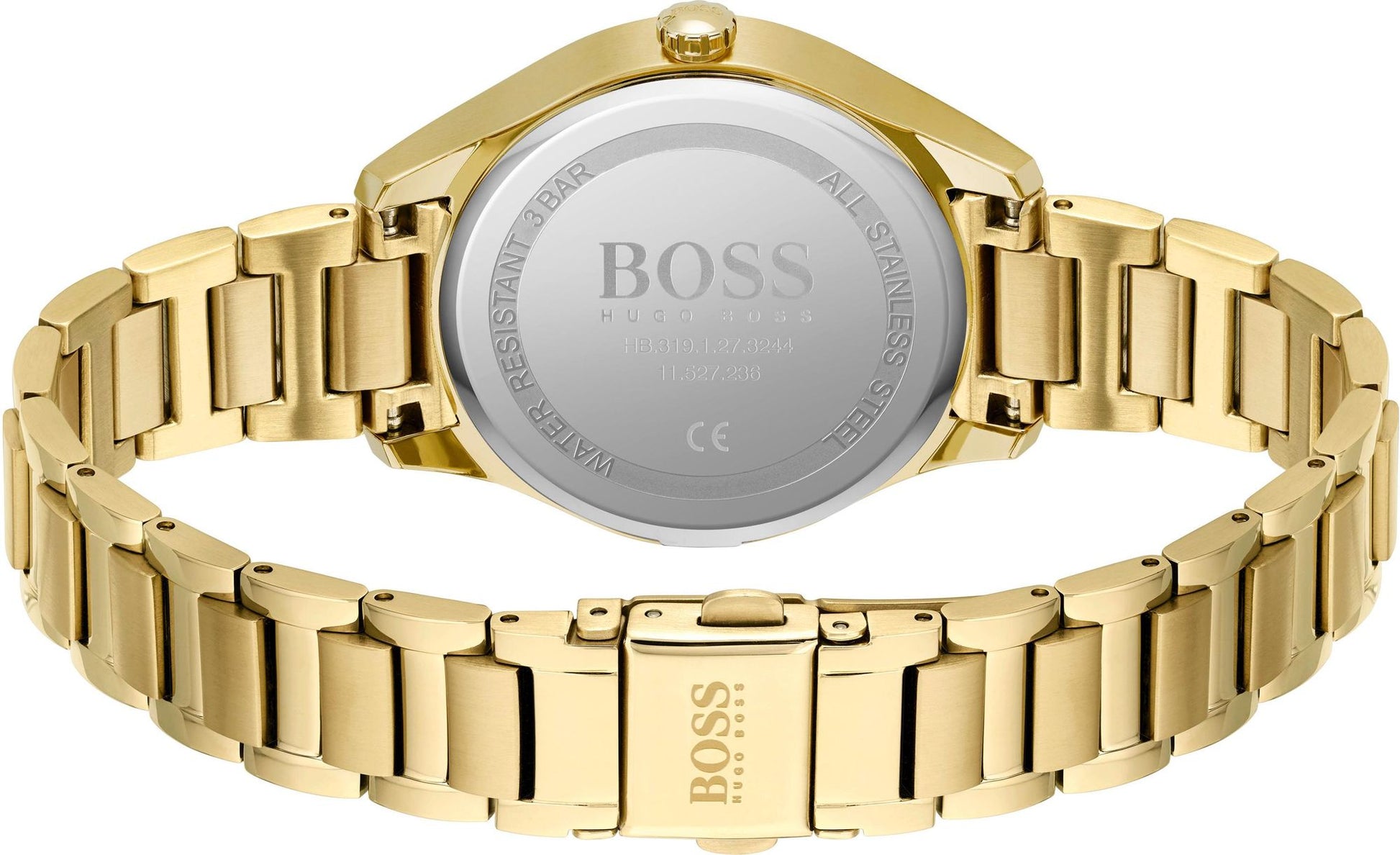 Hugo Boss Grand Course Gold Dial Gold Steel Strap Watch for Women - 1502584