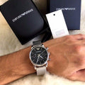 Emporio Armani Luigi Chronograph Black Dial Silver Mesh Bracelet Watch For Men - AR1811