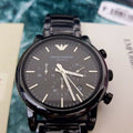 Emporio Armani Luigi Chronograph Black Dial Black Steel Strap Watch For Men - AR1507