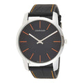 Calvin Klein City Black Dial Black Leather Strap Watch for Men - K2G211C1