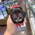 Guess Legacy Black Dial Red Silicone Strap Watch for Men - W1049G6