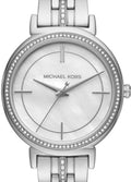 Michael Kors Cinthia White Mother of Pearl Dial Silver Steel Strap Watch for Women for Women - MK3641