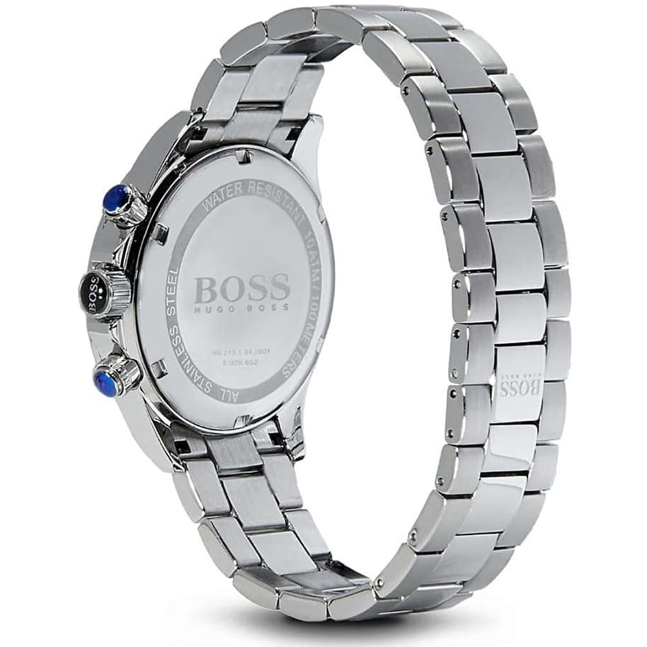 Hugo Boss Ikon Chronograph White Dial Silver Steel Strap Watch for Men - 1512962