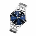 Emporio Armani Kappa Quartz Blue Dial Silver Steel Strap Watch For Men - AR80010