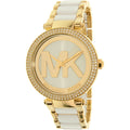 Michael Kors Parker White Dial Two Tone Steel Strap Watch for Women - MK6313