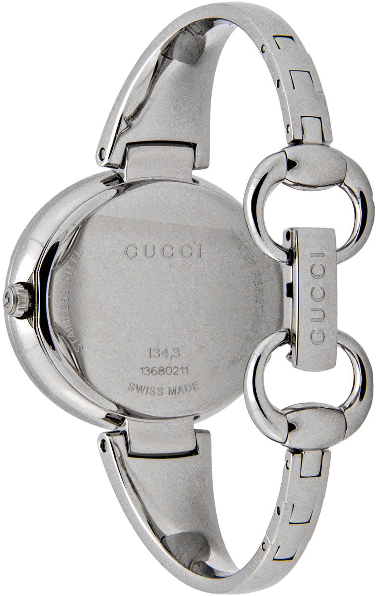 Gucci Guccissima Analog Black Dial Silver Steel Strap Watch For Women - YA134301