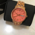 Marc Jacobs Marc Fergus Orange Dial Rose Gold Stainless Steel Strap Watch for Women - MBM8648