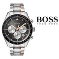 Hugo Boss Trophy Chronograph Grey Dial Silver Steel Strap Watch for Men - 1513634